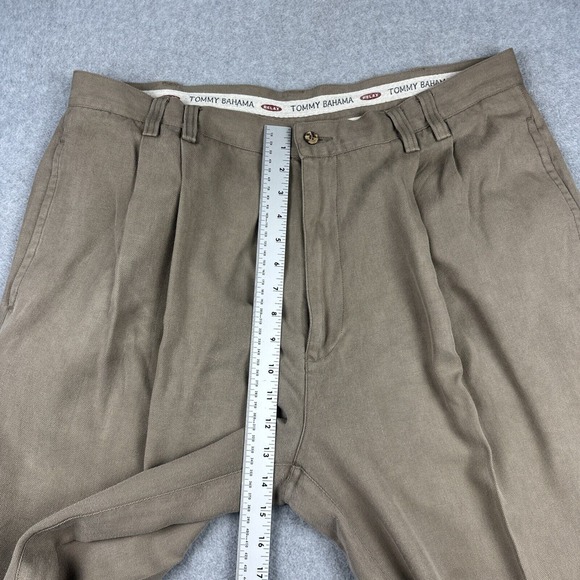 Vintage Tommy Bahama Pants Mens 40 (38x28) 100% Silk Wide Leg Relax Pleated Y2K - Picture 4 of 9